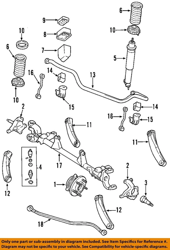 Used Front Axle Assembly Front 4WD fits: 2004 Jeep Grand cherokee LHD 3.73 ratio - Image 3 of 4