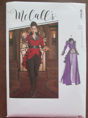 McCalls 7641 Evil Queen Costume Long Coat Pattern 6-14 Cosplay Regina Victorian