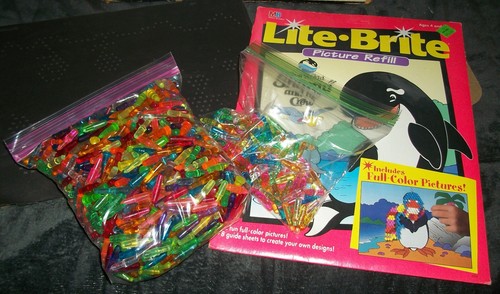 VINTAGE LITE-BRITE 1986 HASBRO WITH BOX, 1 LBS 10 OZ PEGS, + UNUSED SHAMU - Picture 3 of 12