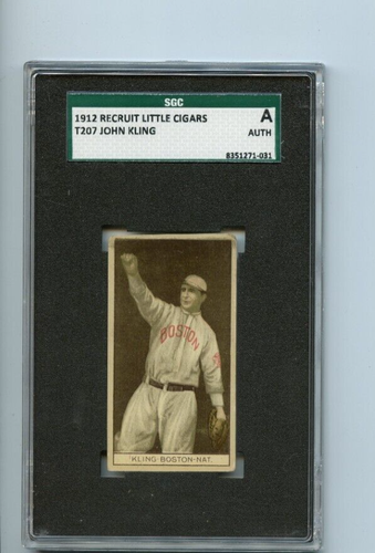 1912 T207 Recruit Little Cigars Brown John Kling Braves ⭐️💥🎯 SGC Grado A - Foto 1 di 2