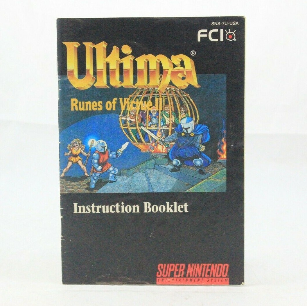 Ultima Runes of Virtue II SNES Complete in Box 45496820121