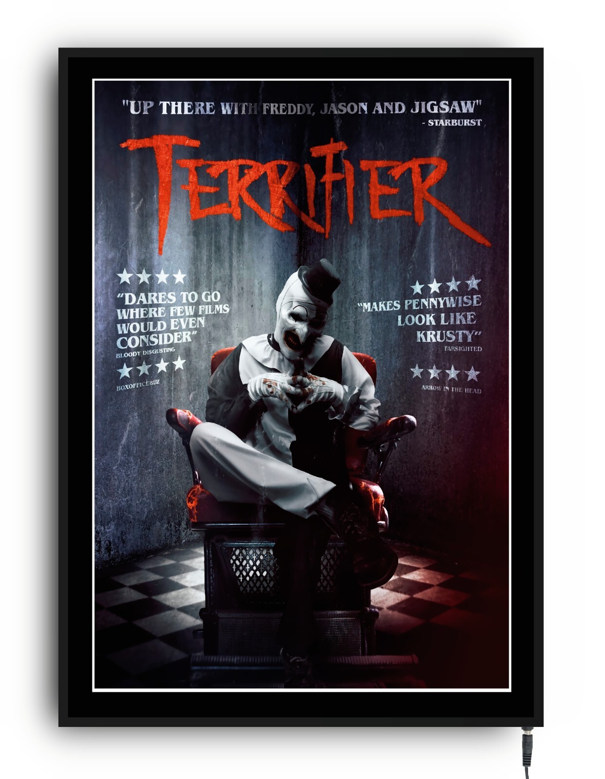 TERRIFIER Lightbox movie poster led sign home cinema film theatre room