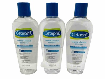 3 cetaphil gentle waterproof makeup remover 6oz ea SCUFFED EXTERIOR