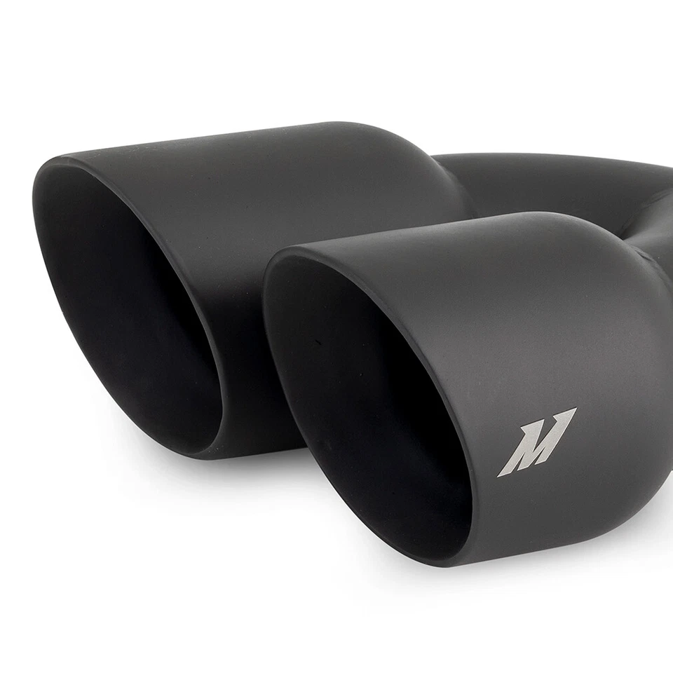 Pontas de escape Mishimoto duplo deslocamento, 2,5" entrada, 3" saída, preto - Imagem 3 de 4