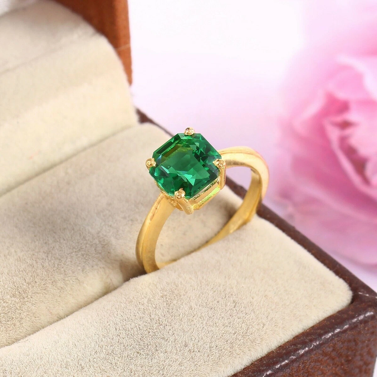 Green Emerald Ring Gemstone Ring Statement Ring Gift For Her Green