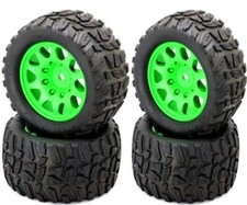 Powerhobby Raptor Xl Belted Tires Viper Wheels 4 For Traxxas X-maxx Green