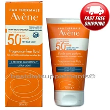 Avene Sunscreen Spf 50+ High Protection Fluid Ultra Light 50ML Fragrance Free