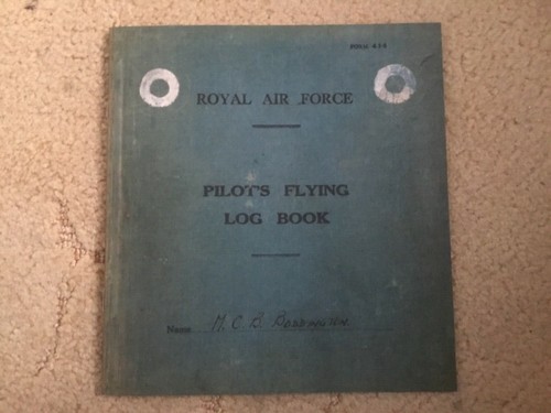 1940 WWII EXTRACTS OF ROYAL AIR FORCE SPITFIRE PILOT'S FLYING LOG BOOK *(Repro)*