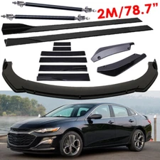 Front Bumper Lip Splitter 78.7" Side /Skirt Strut Rods Body For Chevrolet Malibu