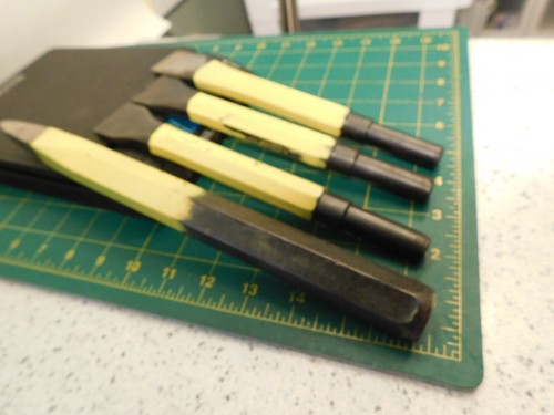 4-Vtg. Mason Cold Chisels Power Hammer Water Draw Iron City,Delaware,Pittsburgh - Picture 5 of 14