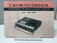 OPERATING INSTRUCTIONS CROWNCORDER CRC 410SW SOLID STATE CASSETTE RECORDER RADIO