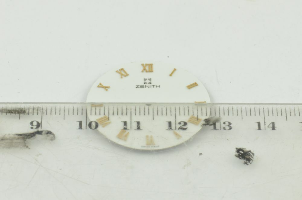 Cadran De Montre ZENITH Blanc émaillé 28.49 Mm - Pour Restauration Ou Collection, Occasion