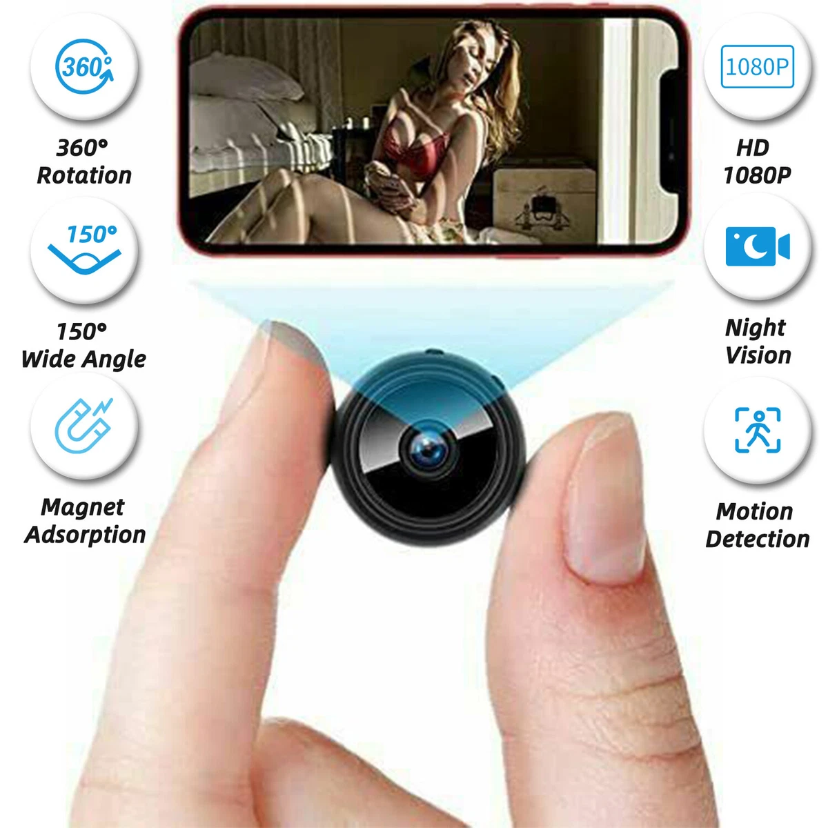 1080P WiFi Wireless IP Camera Mini Security Spy Hidden Cam with Audio Live  Feed | eBay