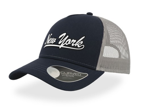 NEW YORK TEXT - TRUCKER CAP - HALF MESH SNAPBACK - BASEBALL HAT - UNISEX - RETRO - Picture 10 of 15