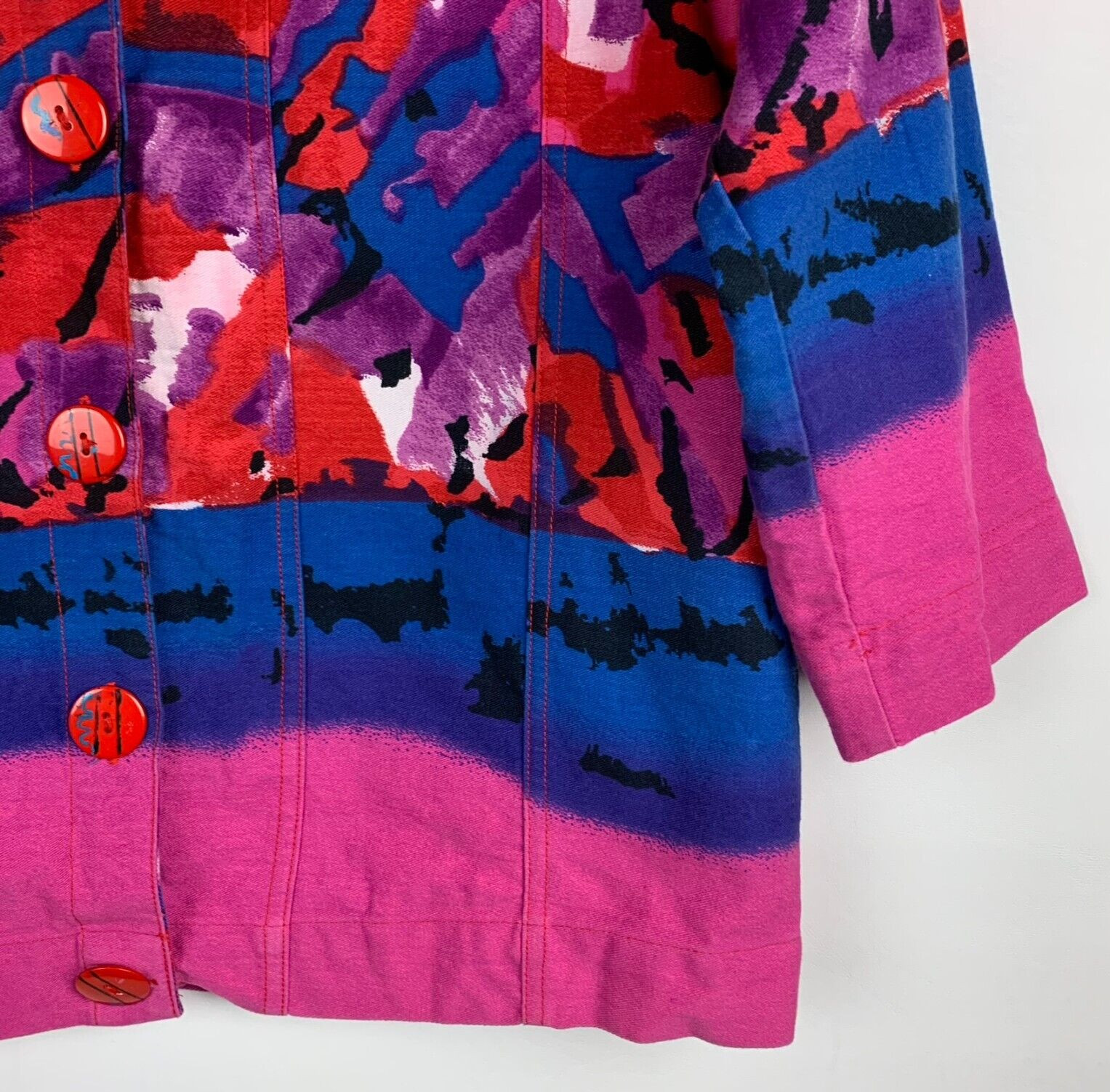 Choices Jacket Purple/Red Multi Collared Buttons … - image 7