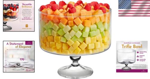 Classic 170 oz Trifle Bowl with Glass Pedestal - Perfect for Special Occasions - Picture 2 of 10