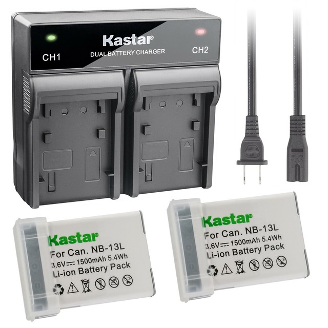 Kastar Battery Dual Rapid Charger for Canon NB13L NB13L & Canon CB2LH CB2LHE eBay