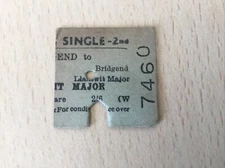 B,t,c,  Half. Railway. Ticket,   (. Bridgend   To. Llantwit Major,  63,.) Da 100