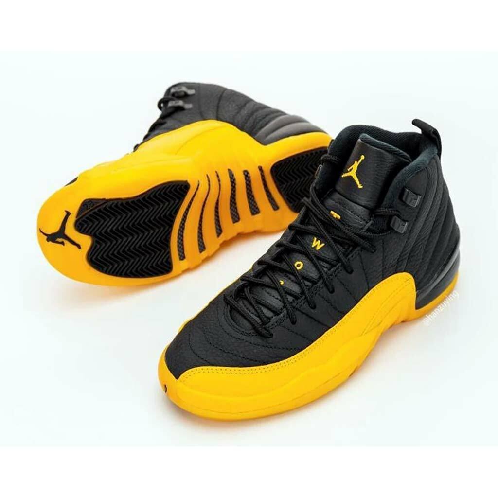 black and yellow jordan 12 for sale