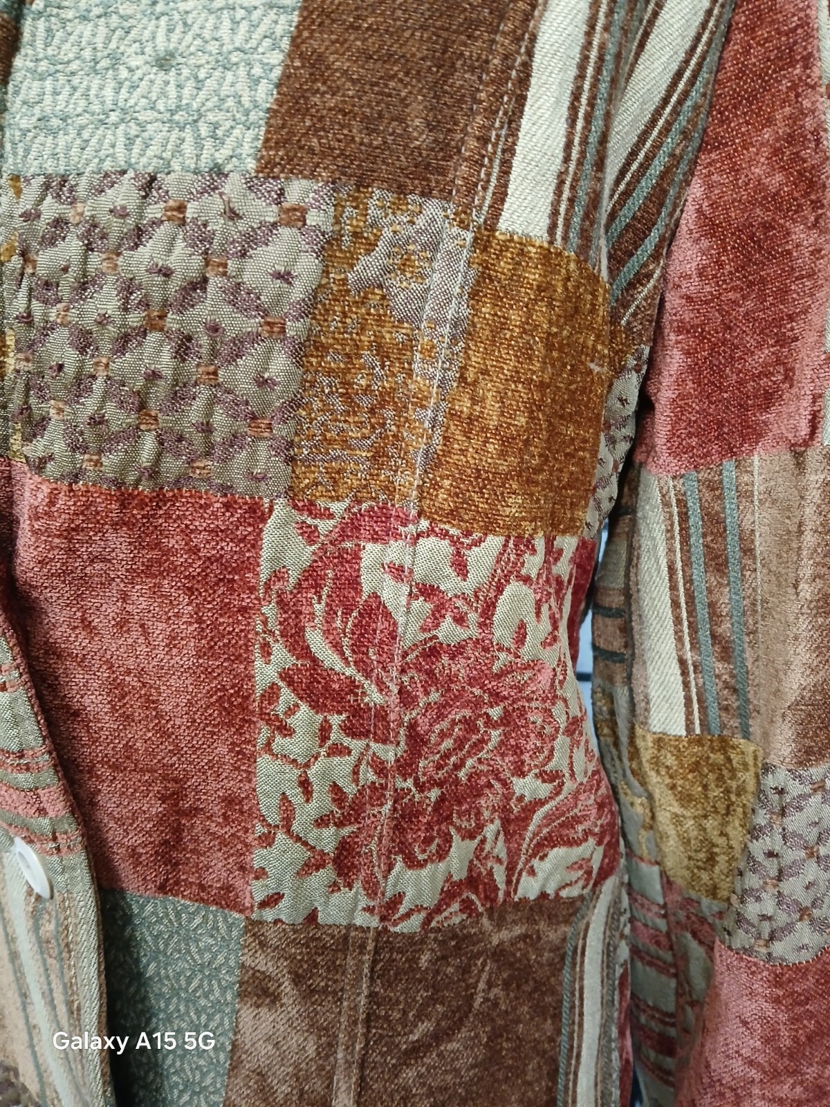 ELCC Tapestry Patchwork Blazer Large Rust Colored - image 7