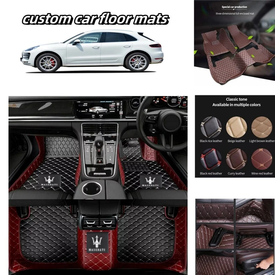 For Maserati All Models Car Floor Mats Leather Waterproof Auto Rugs Carpets Mats Foto 2 de 4