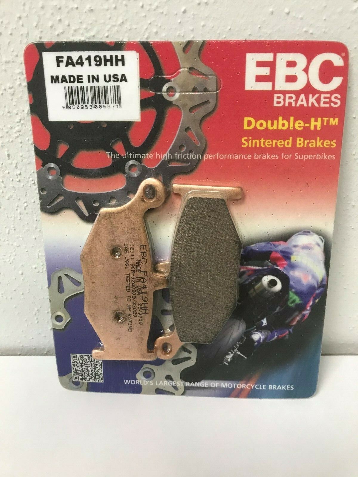 REAR BRAKE PADS FOR GSXR600 K6-7-8-9-L0 SUZUKI 2006 TO 2010 EBC FA419HH SINTERED