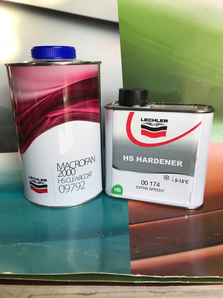 1Lt Trasparente Acrilico Lechler MACROFAN 2000 HS CLEARCOAT 09792 + Catalizz 174
