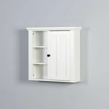 Bathroom Cabinet Wall Mount Medicine Cabinet W/ Single Door Shelf Storage White