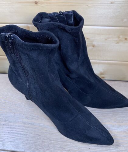 Truffle Collection Black Fabric/suede High Heel Ankle Boots Size UK 3 - Picture 1 of 15
