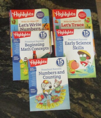 2023 Lot of 4 Highlights Numbers 1 Science Activity Books Preschool Kindergarten