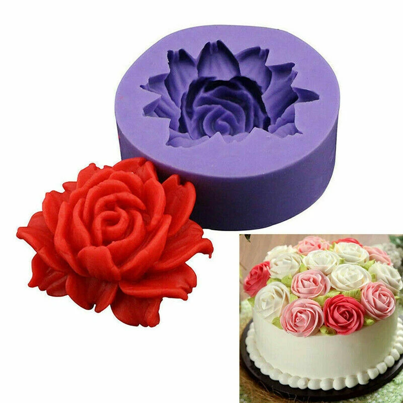 Rose silicone mold for fondant or chocolate or cake decoration