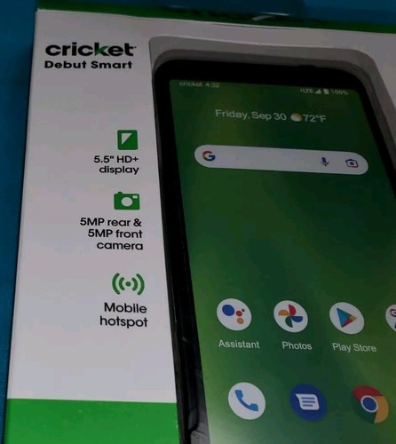 CRICKET DEBUT SMART32GB 5.5 HD+ Prepaid Green Frost Smart Phone NEW FREE SHIPPIN - Picture 3 of 8