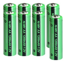8X Rechargeable Batteries 1200mAh 1.2v AA Ni-MH Battery for Outdoor Solar Lights