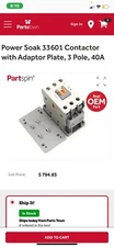 Power soak Systems Inc, 33601,  Contactor With Adaptor Plate, 3 Pole, 40amp