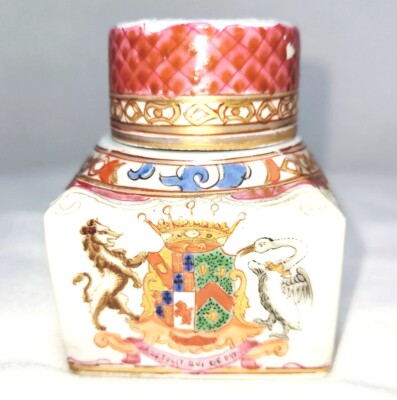 Antique Chinese Circa 1900's  Edmé Samson Armorial Export Style Inkwell/France