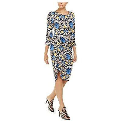 INC International Concepts Women's Linen Blend Midi Dress Aqua Size XL - X-Large - Blue