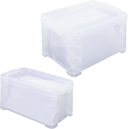 Advantus Super Stacker 4"" x 6"" Karteikartenbox, klar, verkauft als 3 Box (40305) - Bild 4 von 5