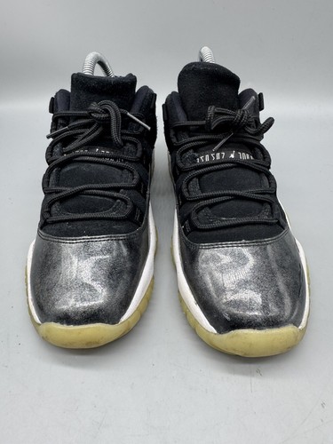 Nike Air Jordan Retro 11 XI Low Baron Black White Graphite 5Y Shoes 6.5 Women - Picture 3 of 7