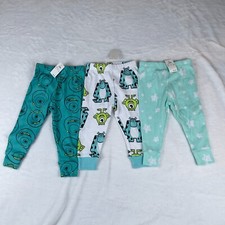Disney Monster Lot of 3 Pajamas Boys Sz 18M Multi Patterned Super Soft Pull On