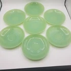 Vtg Fire King Jadeite Saucers (X7) Anchor Hocking USA Restaurant Smooth Edge 6"