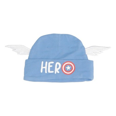 Marvel, Beanie-Mütze, Größe: 74/80, Baumwolle/Elasthan, Blau/Weiß/Rot #PwM
