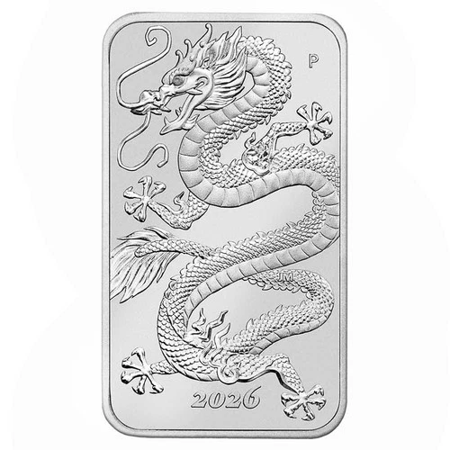 2026 1 Troy oz Perth Silver Dragon Bar Coin