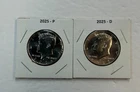 2025 P & D UNC Clad Kennedy Half Dollar Set in CB Flips -Free Shipping