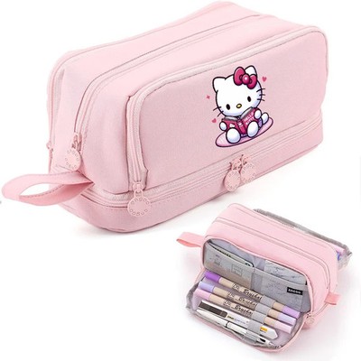 Hello Kitty Federmäppchen Groß Mehrschichtig Stifte Etui Schule Mädchen