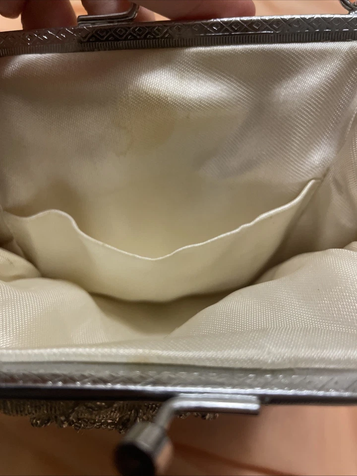 Vintage Silver Chain Mail Metal Evening Cocktail Purse HandBag - Image 2 of 2