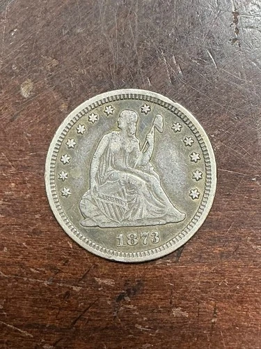 1873 SEATED LIBERTY QUARTER NO ARROWS OPEN 3 CHOICE VF+ SCARCE DATE