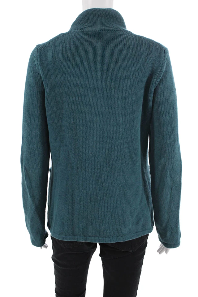 Cullen, Abrigo Mujer Verde Cuello Simulado Manga Larga Botón 97% Algodón Talla S Foto 3 de 4