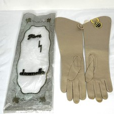    Vintage 1950s Elvette Beige Nylon Seamless Gloves NWT Elegant Gauntlet Style