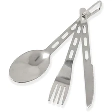 Pathfinder Stainless Steel Utensil Set with Carabiner