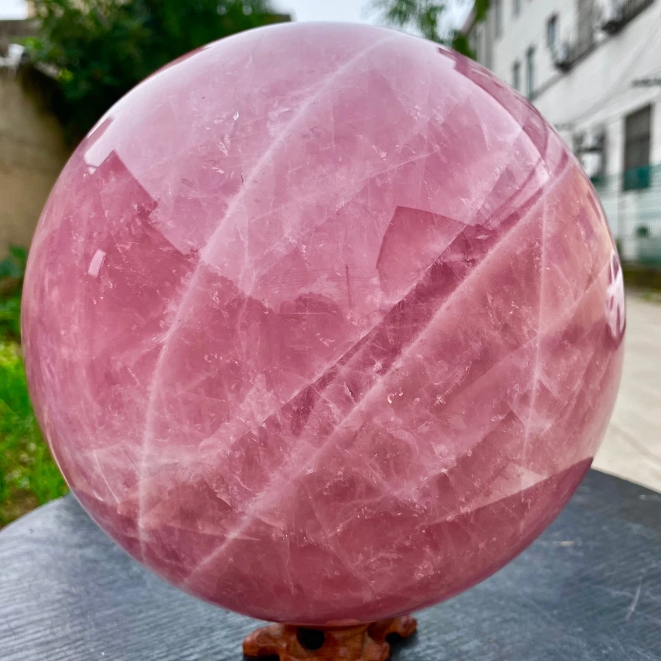 26 Pfund Natürliche Rosa Rosenquarz Kristall Kugel Energie Heilstein Kugel
